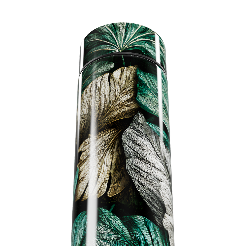 Garrafa Térmica Touch - Folhas Verde e Dourado