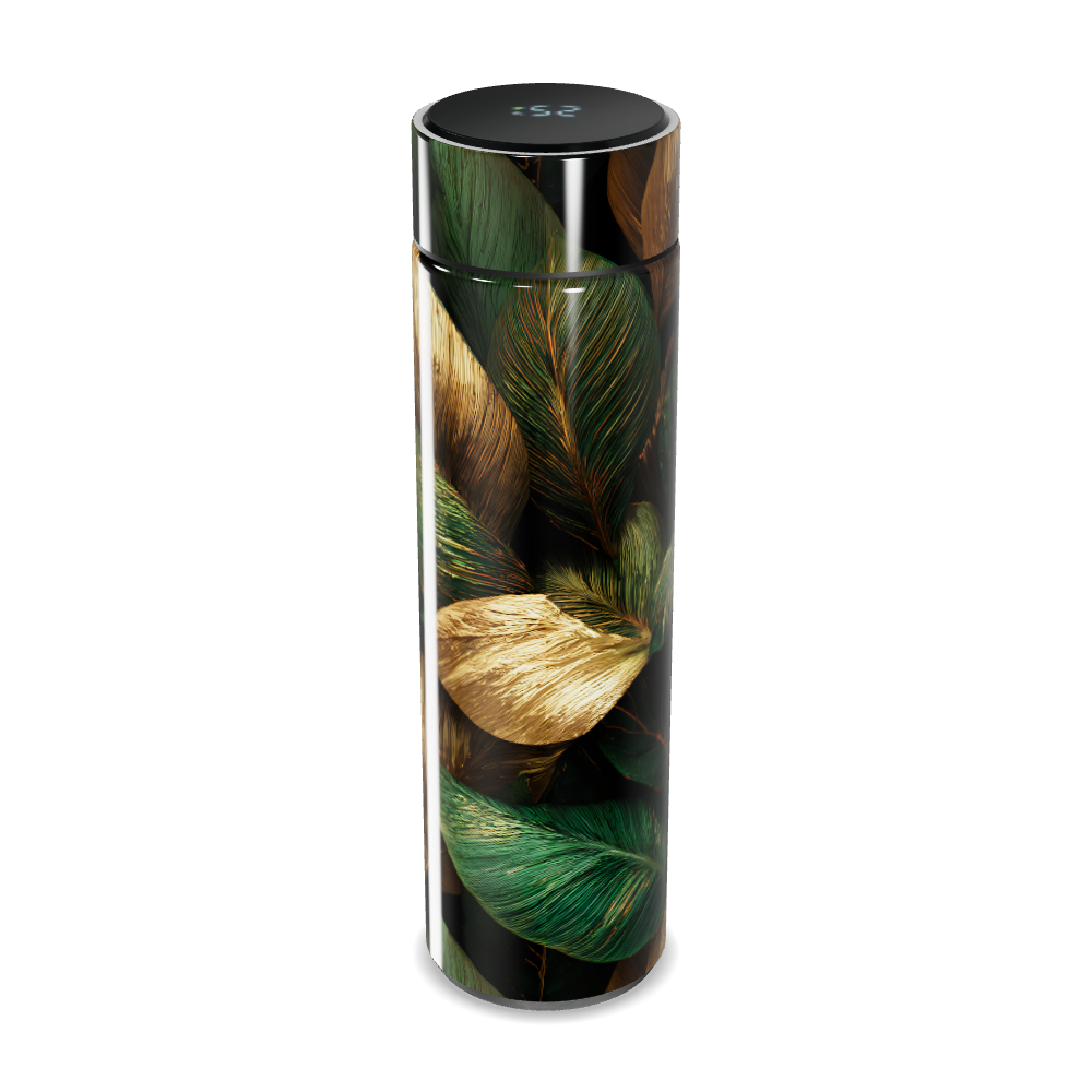 Garrafa Térmica Touch - Folhas Verdes Inox