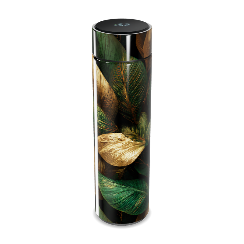 Garrafa Térmica Touch - Folhas Verdes Inox