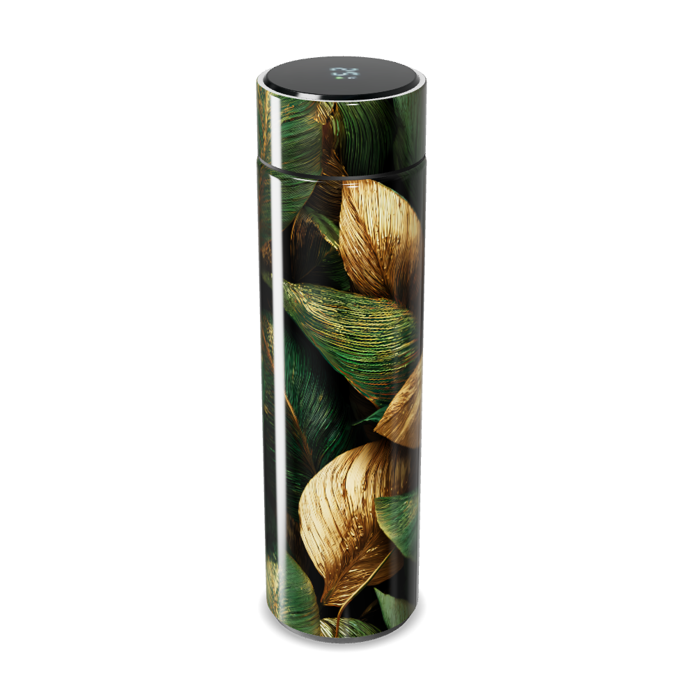 Garrafa Térmica Touch - Folhas Verdes Inox