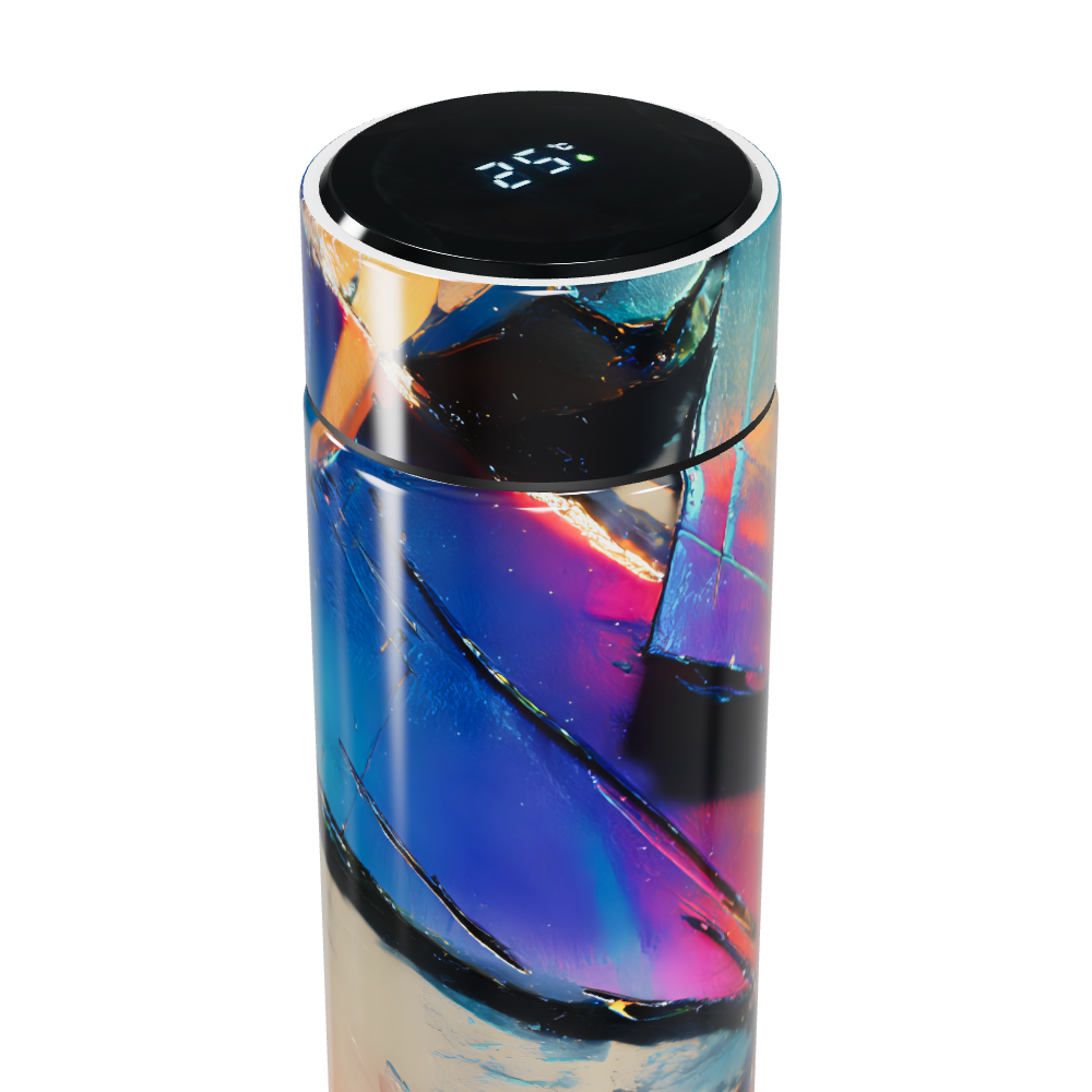 Garrafa Térmica Touch - Estampa Colorida Abstrata