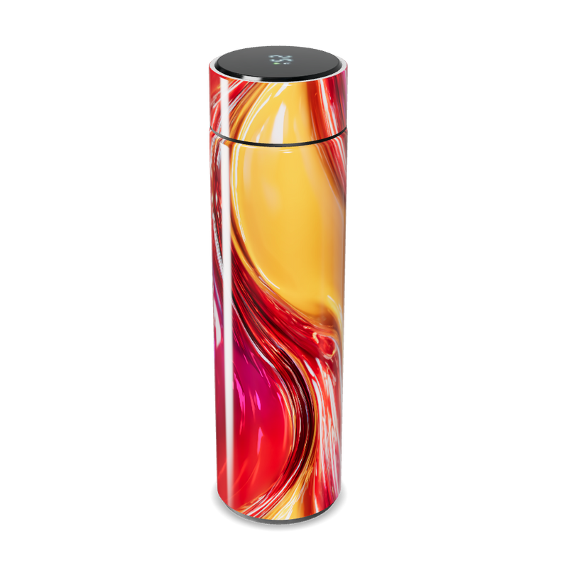 Garrafa Térmica Touch - Vermelha com Estampa Abstrata