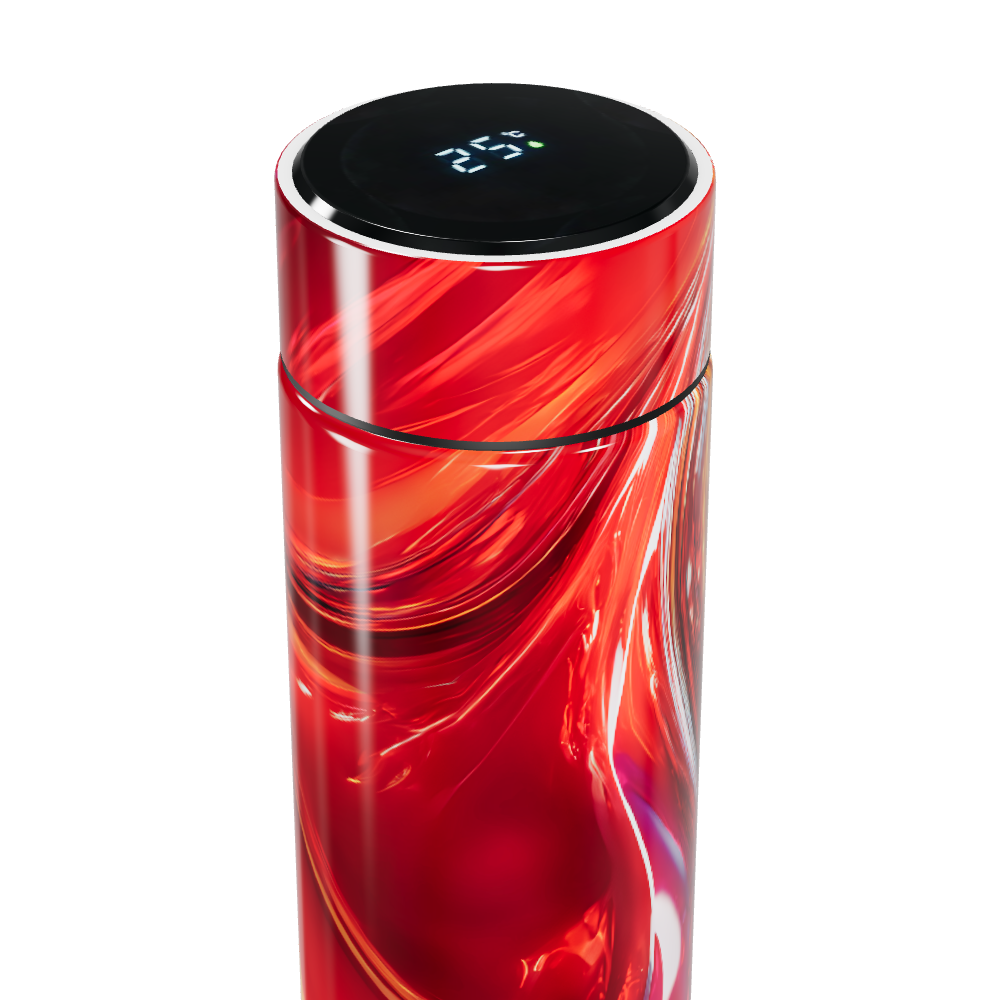 Garrafa Térmica Touch - Vermelha com Estampa Abstrata