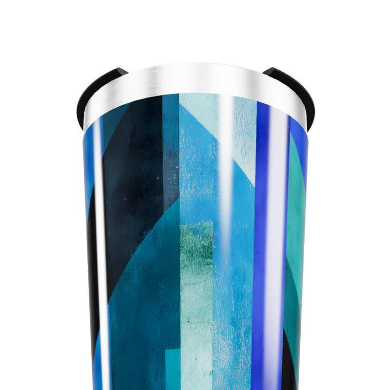 Copo Térmico - Azul Geométrico Aço Inox