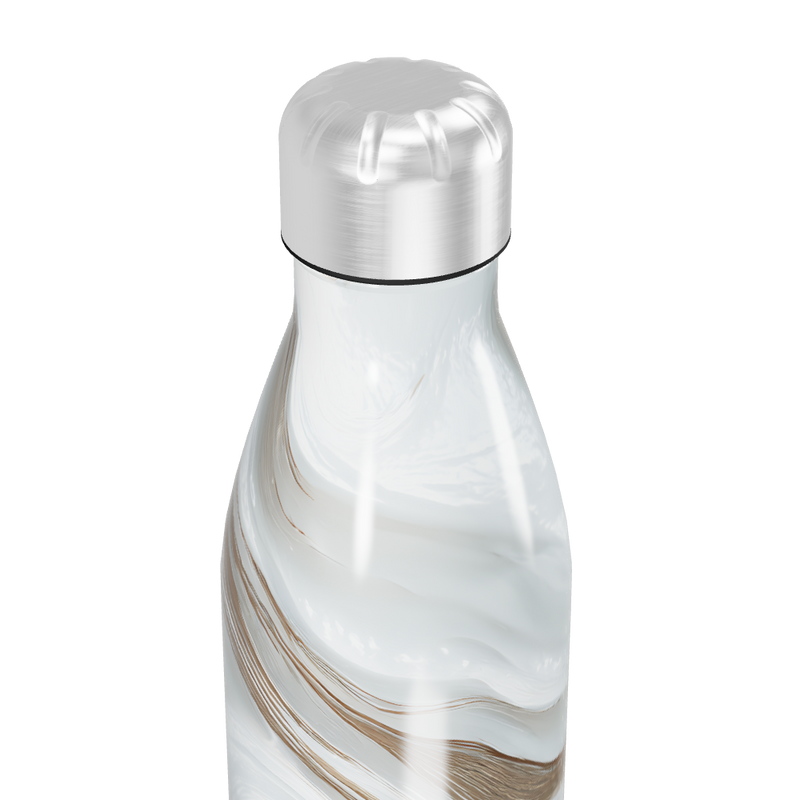 Garrafa Inox - Marmorizada Branco e Dourado