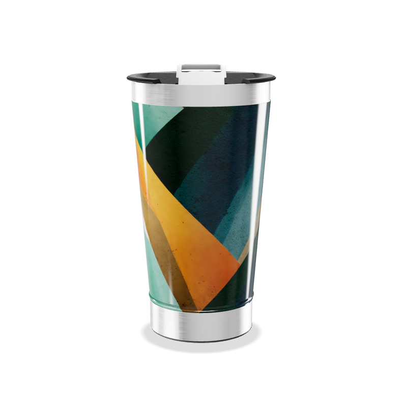 Copo Térmico - Geométrico Colorido Aço Inox