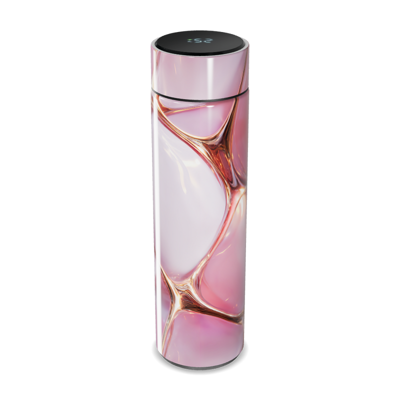 Garrafa Térmica Touch - Rosa com Estampa Abstrata