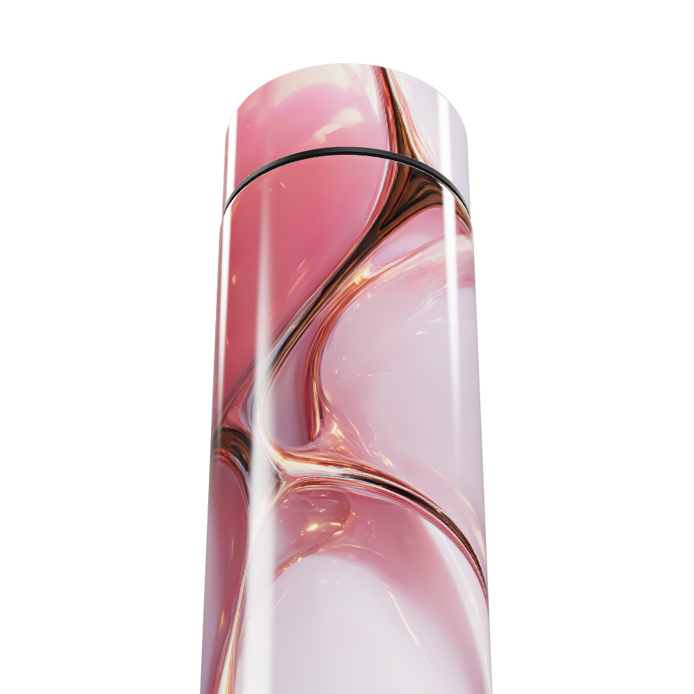 Garrafa Térmica Touch - Rosa com Estampa Abstrata