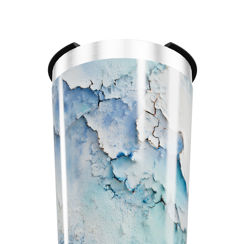 Copo Térmico - Azul com Estampa Abstrata