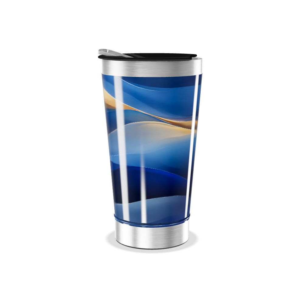 Copo Térmico - Azul com ondas