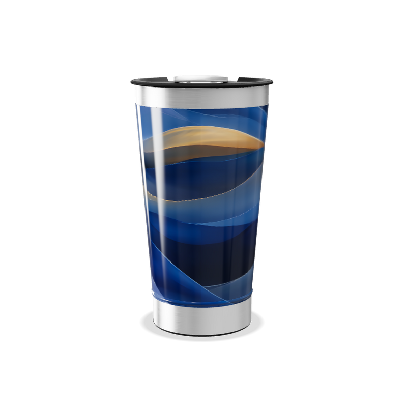 Copo Térmico - Azul com ondas