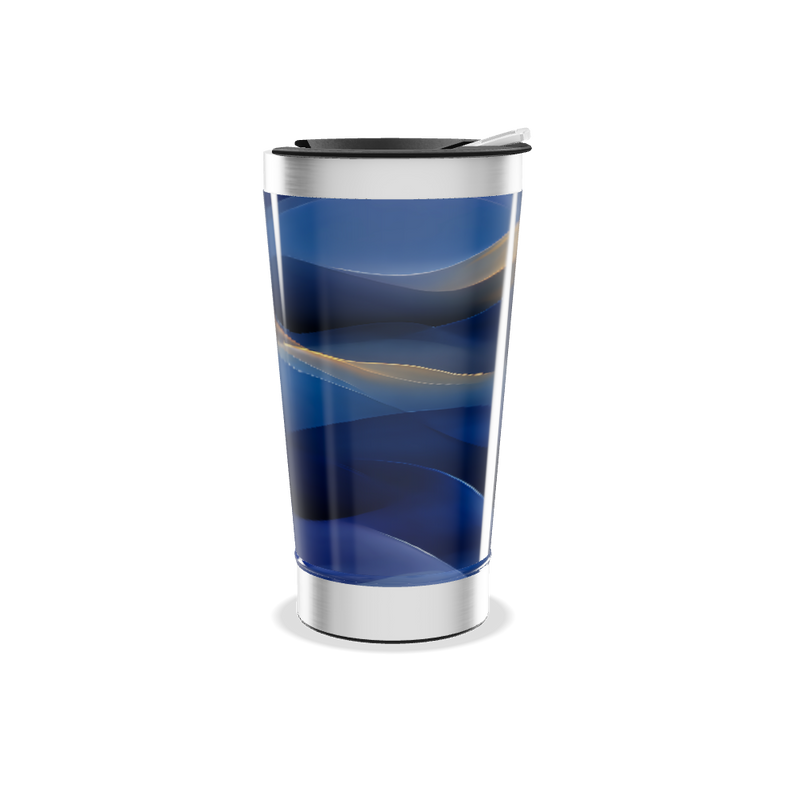 Copo Térmico - Azul com ondas
