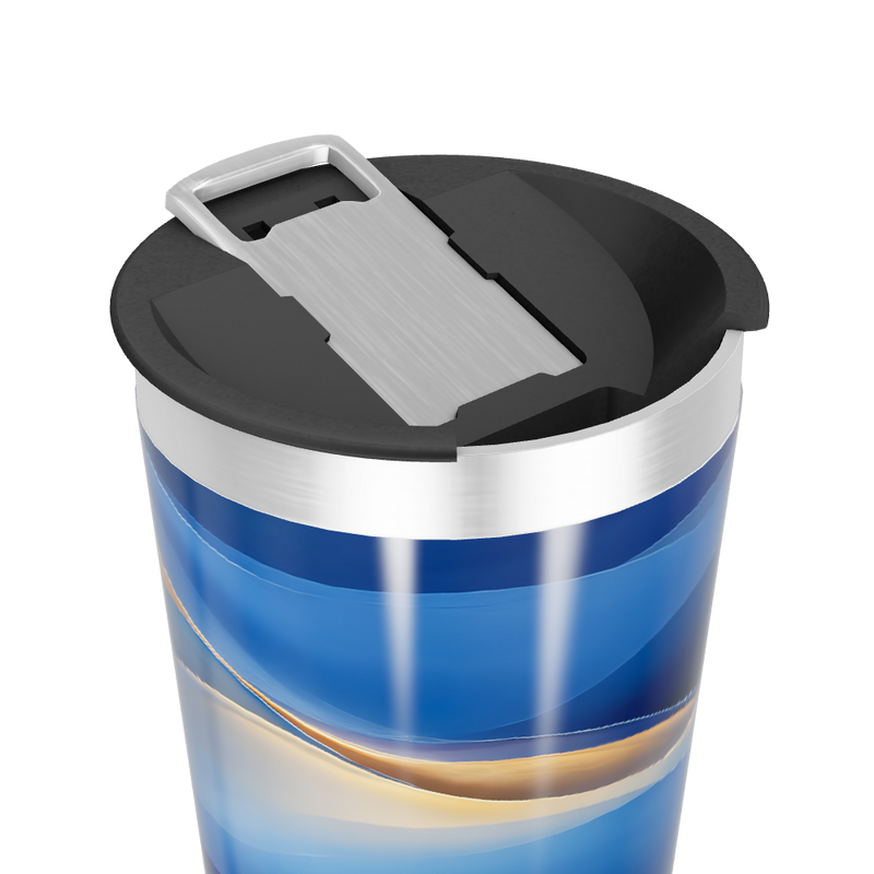 Copo Térmico - Azul com ondas