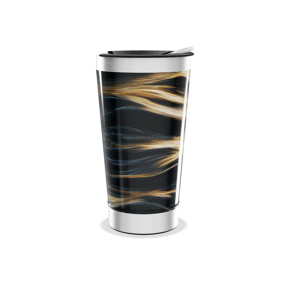 Copo Térmico - Preto com Listras Luminosas