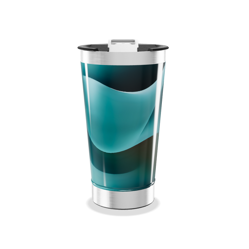 Copo Térmico - Azul Inox Abstrato