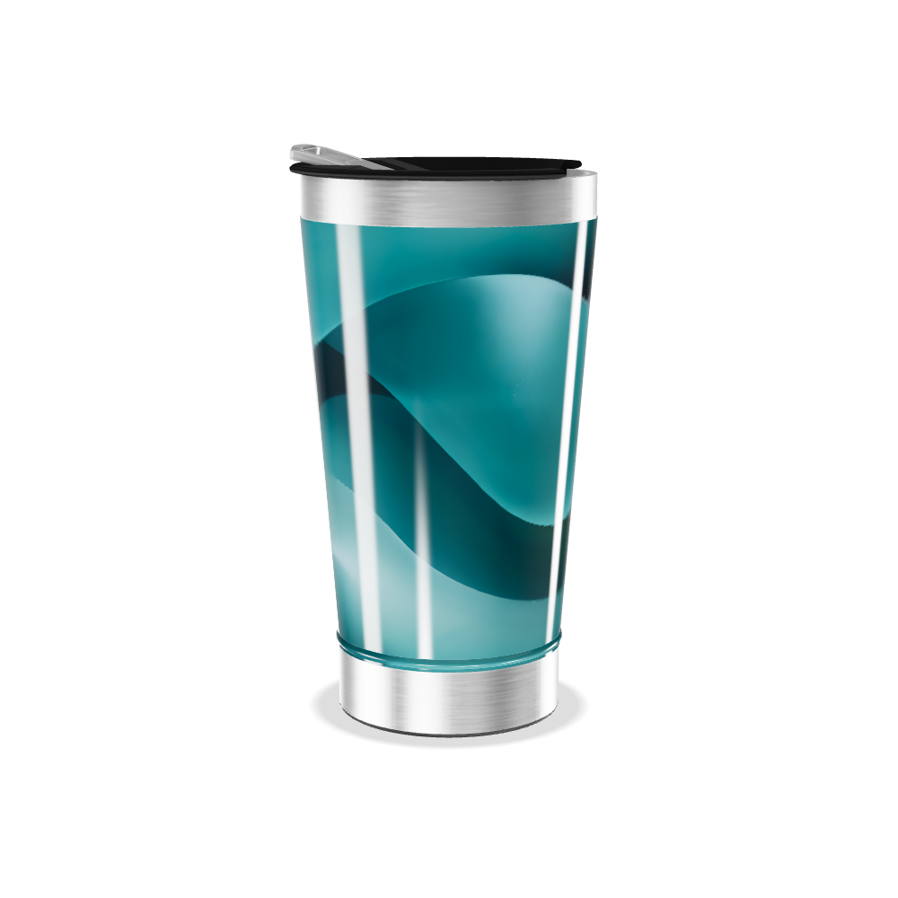 Copo Térmico - Azul Inox Abstrato