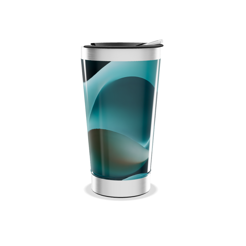 Copo Térmico - Azul Inox Abstrato