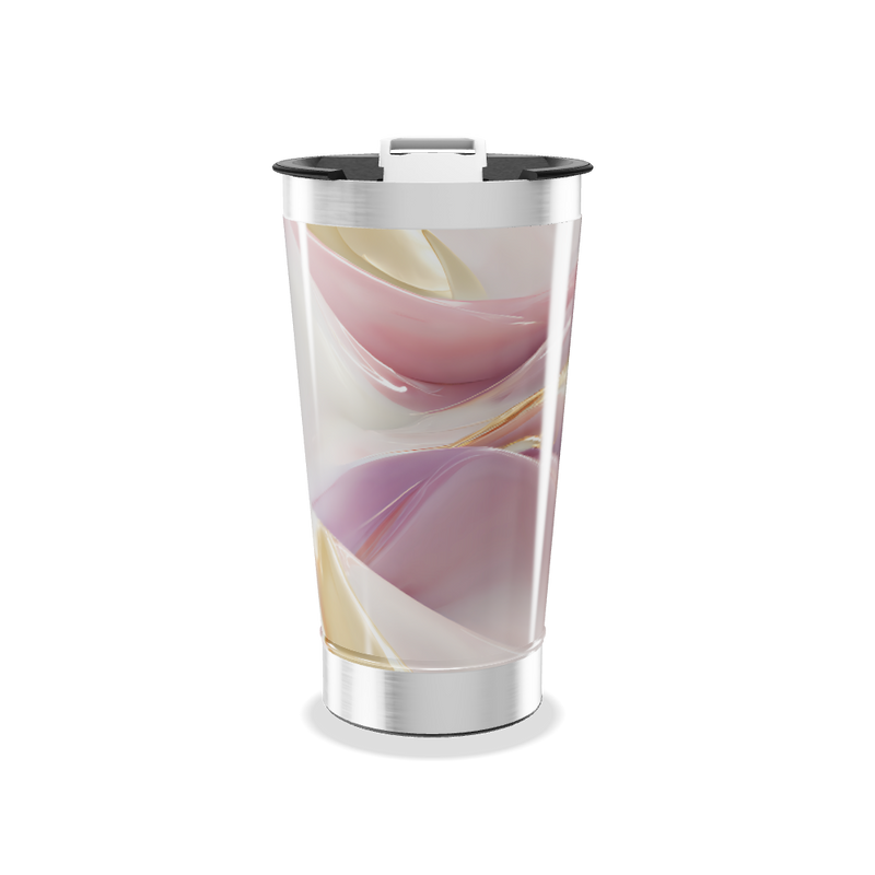 Copo Térmico - Estampa Rosa e Bege