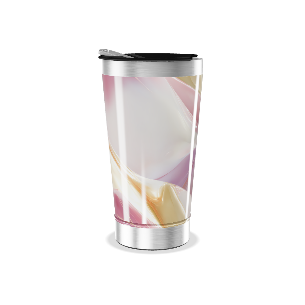 Copo Térmico - Estampa Rosa e Bege