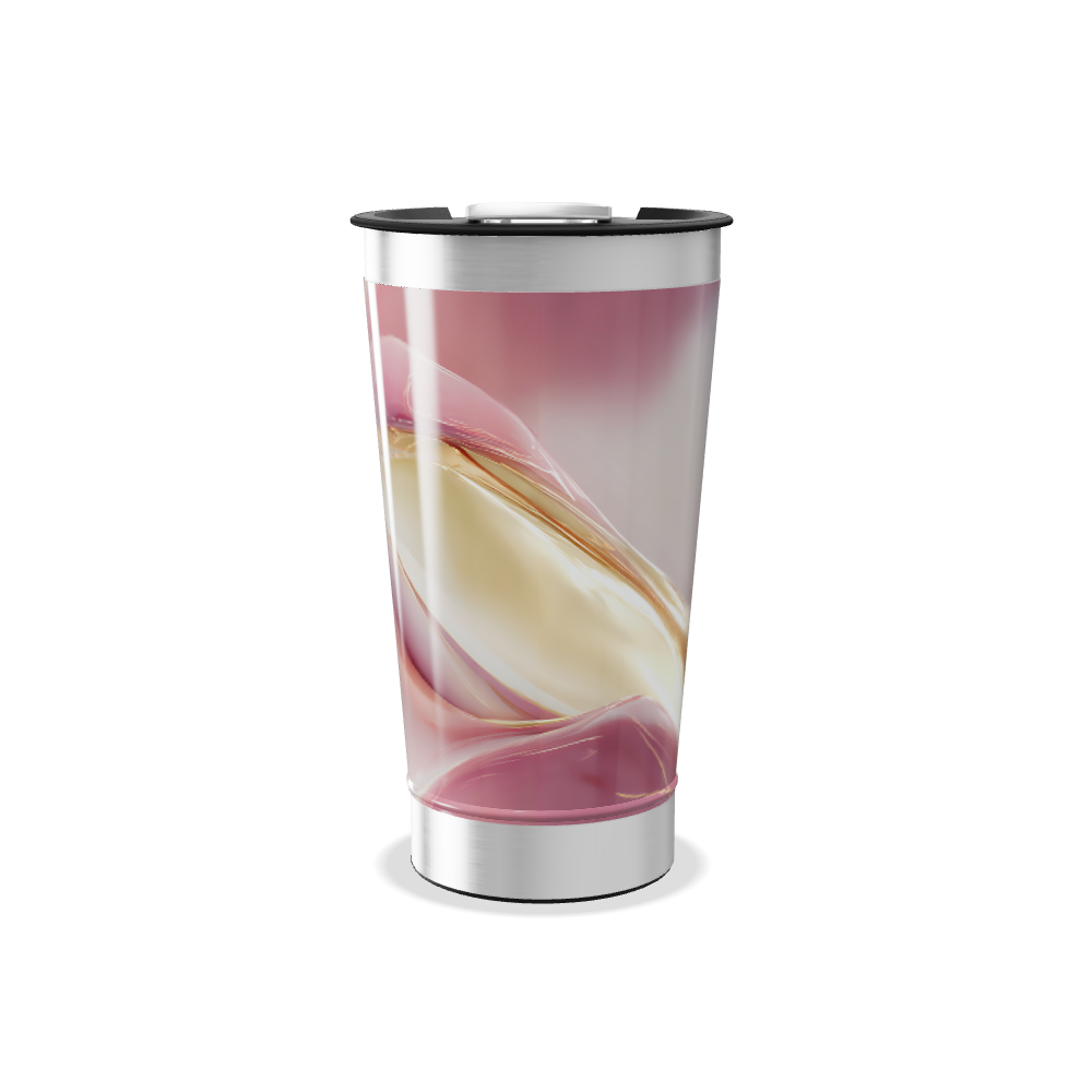 Copo Térmico - Estampa Rosa e Bege