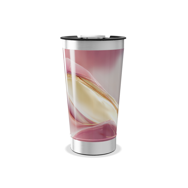 Copo Térmico - Estampa Rosa e Bege