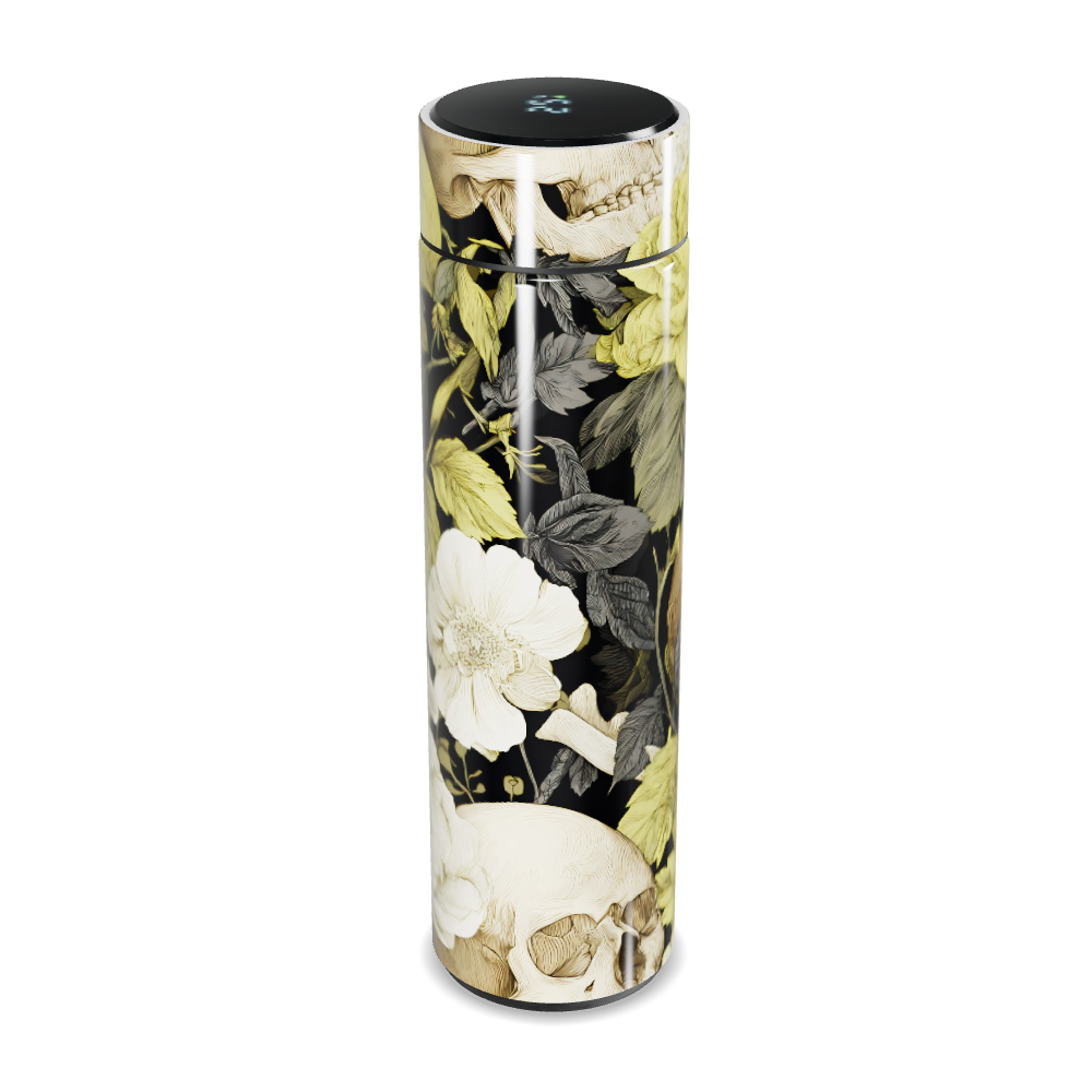 Garrafa Térmica Touch Floral - Aço Inox Preto