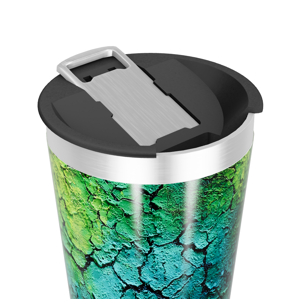 Copo Térmico - Textura Verde Azul