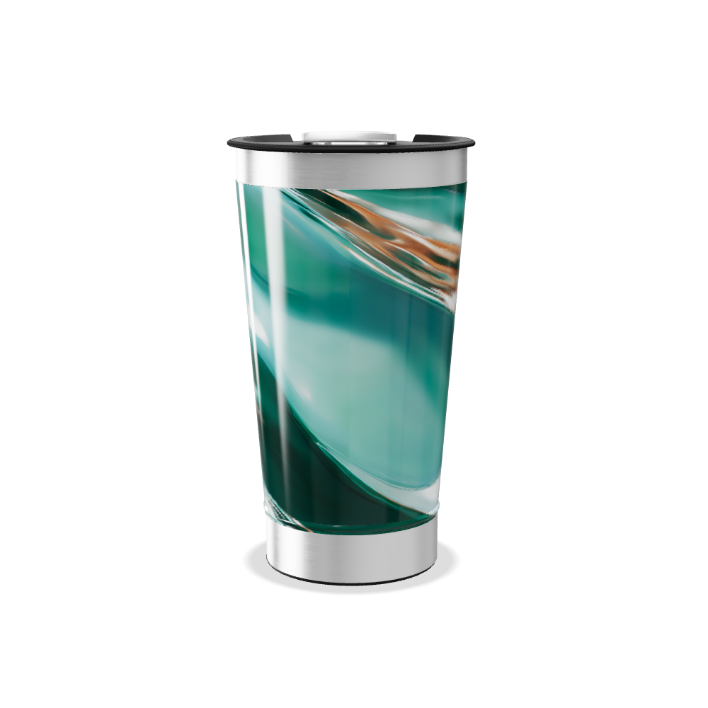 Copo Térmico - Estampa Verde Abstrata