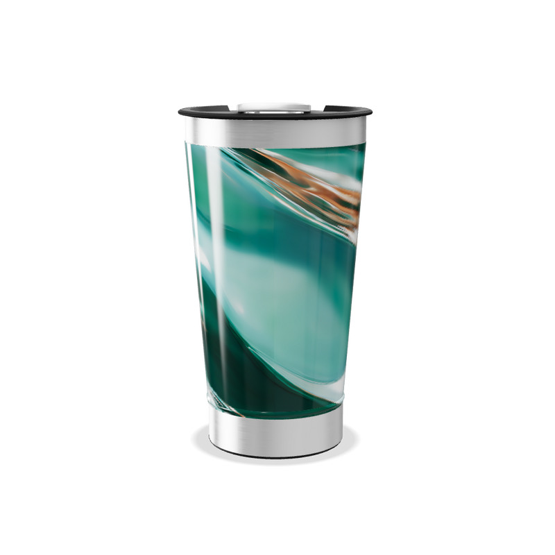 Copo Térmico - Estampa Verde Abstrata