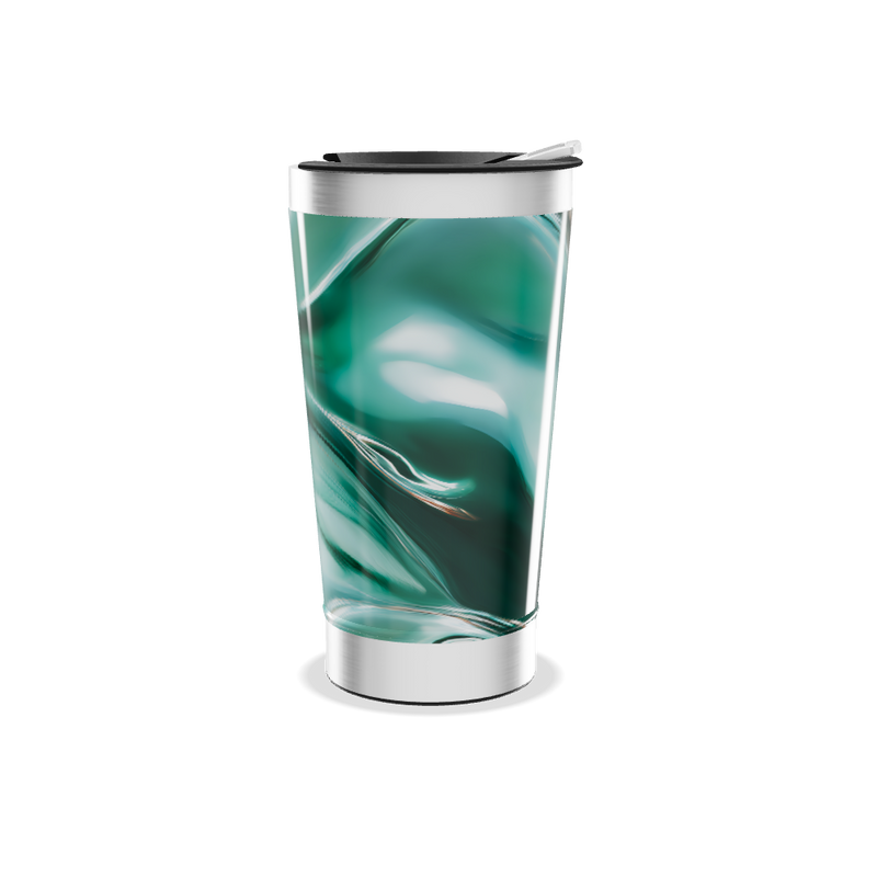 Copo Térmico - Estampa Verde Abstrata