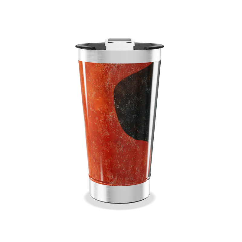 Copo Térmico - Estampa Abstrata Vermelha