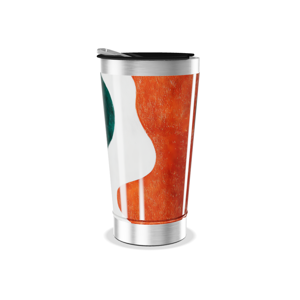 Copo Térmico - Estampa Abstrata Vermelha