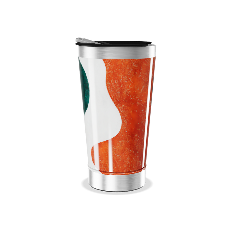 Copo Térmico - Estampa Abstrata Vermelha