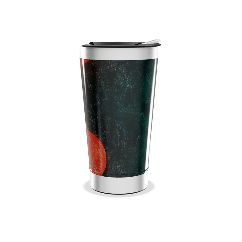 Copo Térmico - Estampa Abstrata Vermelha