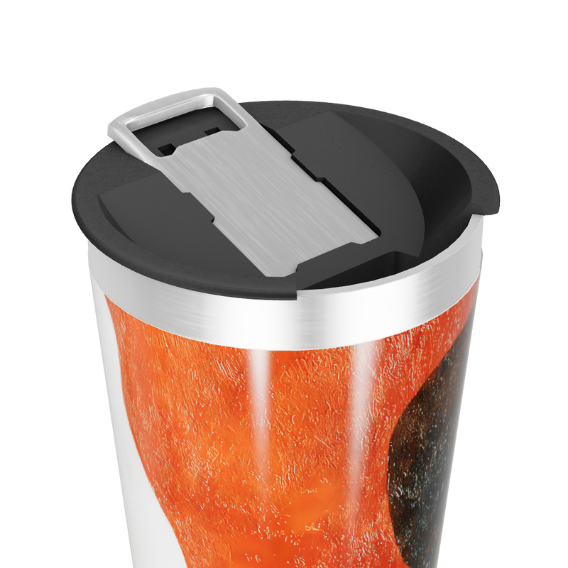 Copo Térmico - Estampa Abstrata Vermelha