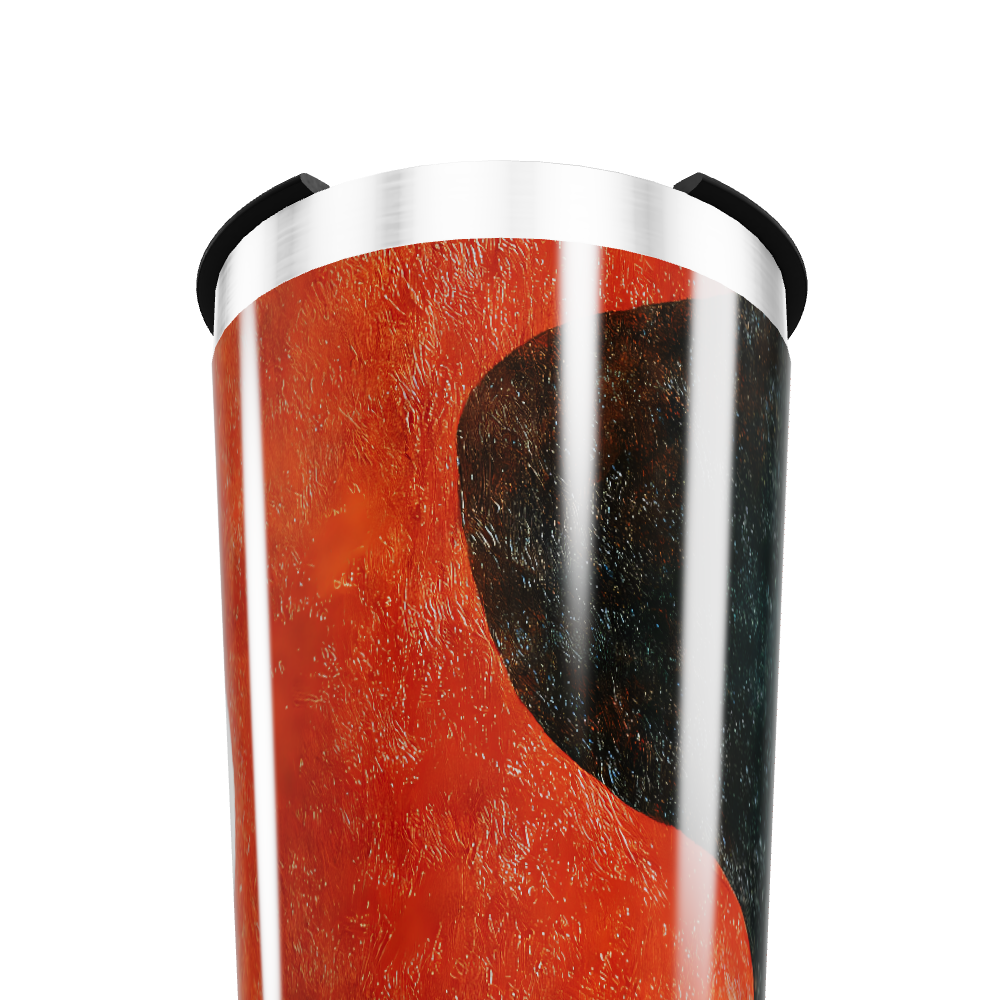 Copo Térmico - Estampa Abstrata Vermelha