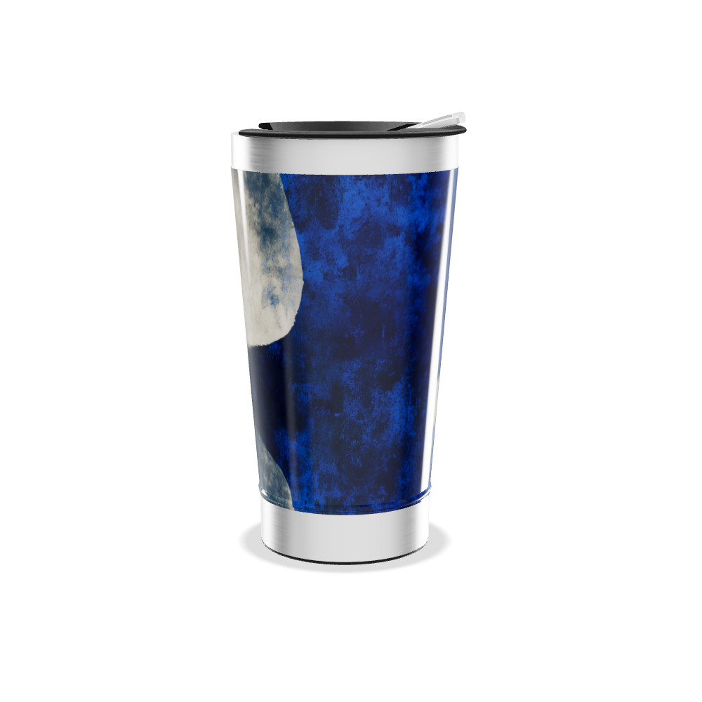 Copo Térmico - Abstrato Azul e Bege Inox