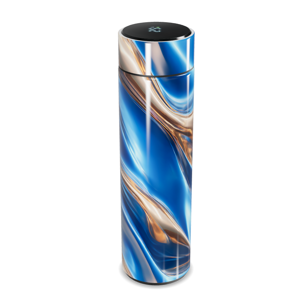 Garrafa Térmica Touch Azul Marmorizada Digital