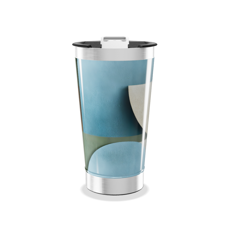 Copo Térmico - Estampa Azul Abstrata