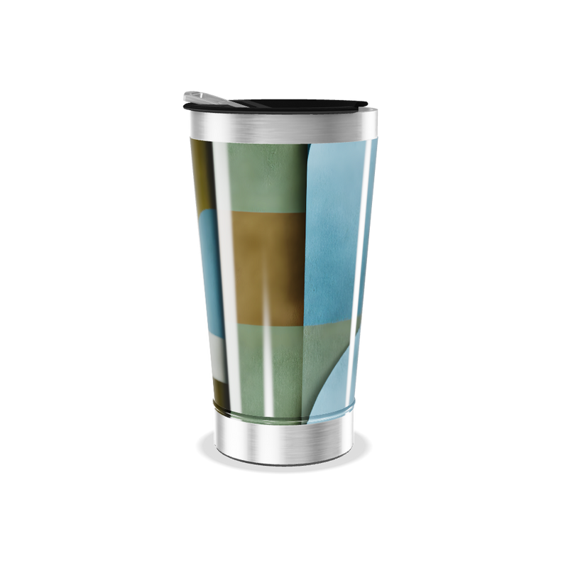 Copo Térmico - Estampa Azul Abstrata