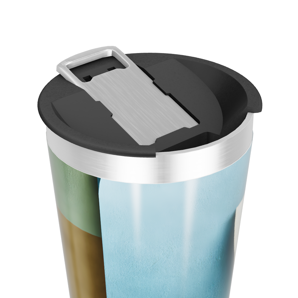 Copo Térmico - Estampa Azul Abstrata