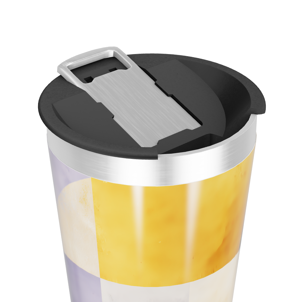 Copo Térmico - Design Abstrato Aço Inox