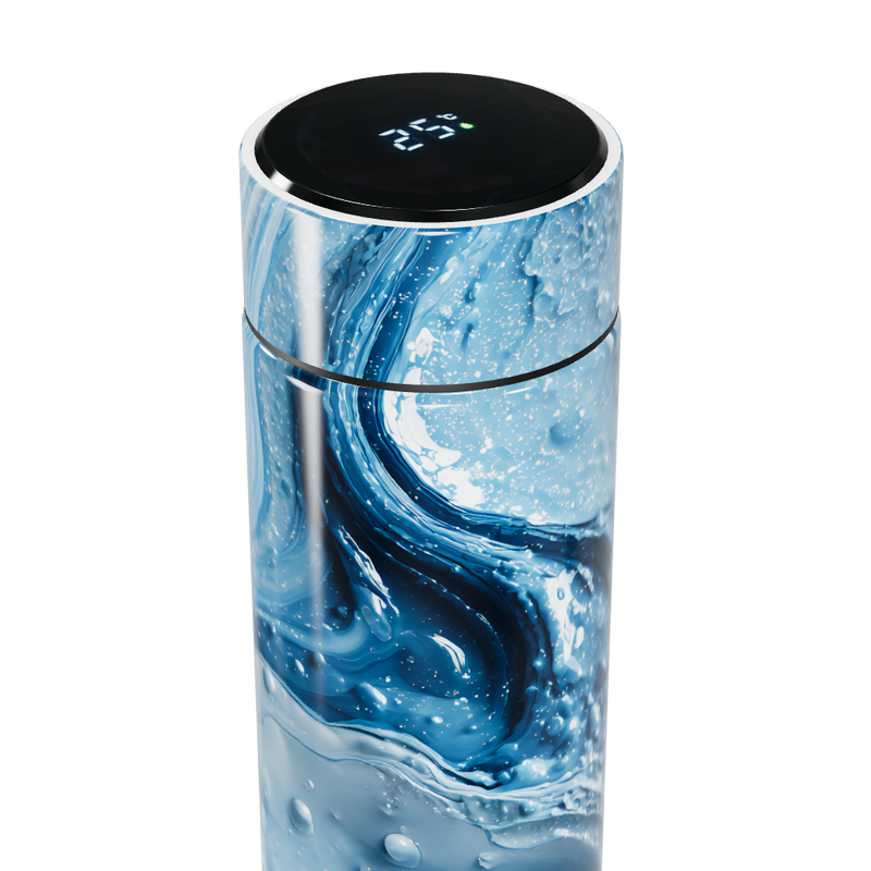 Garrafa Térmica Touch Azul Marmorizada