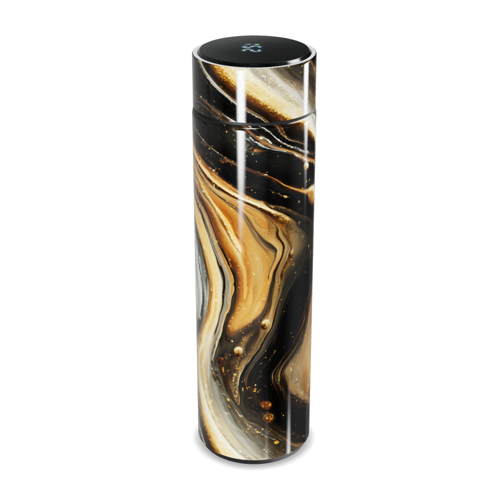 Garrafa Térmica Touch - Preta com Dourado Digital