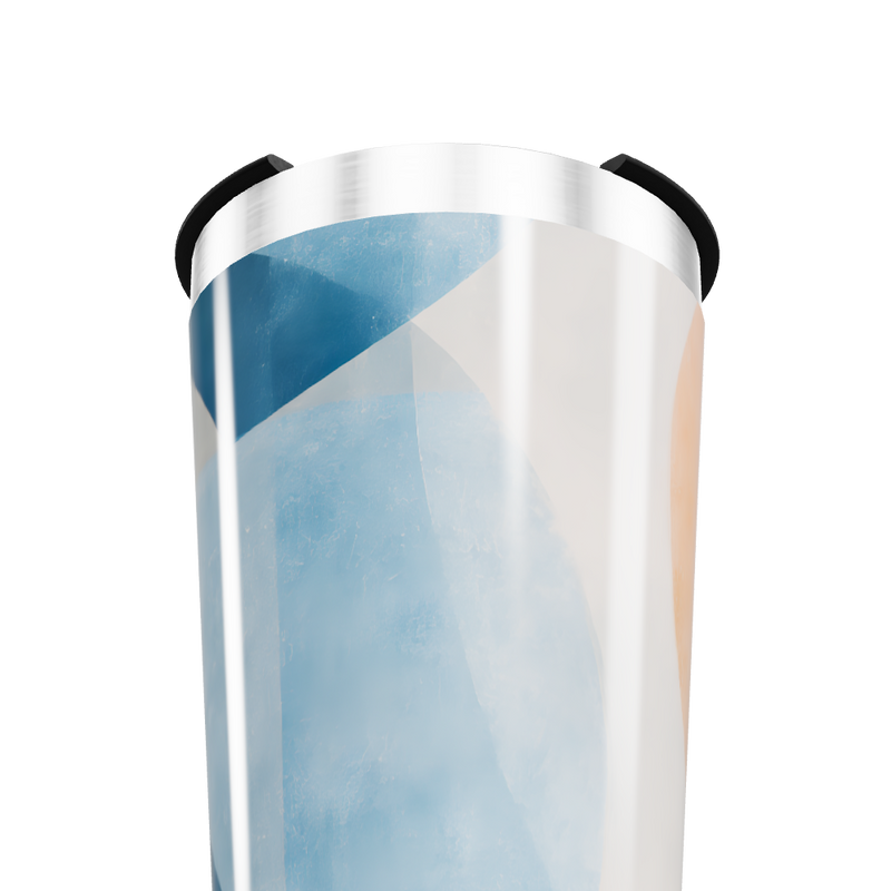 Copo Térmico - Azul com Estampa Abstrata