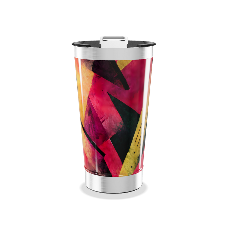 Copo Térmico - Aço Pintura Abstrata