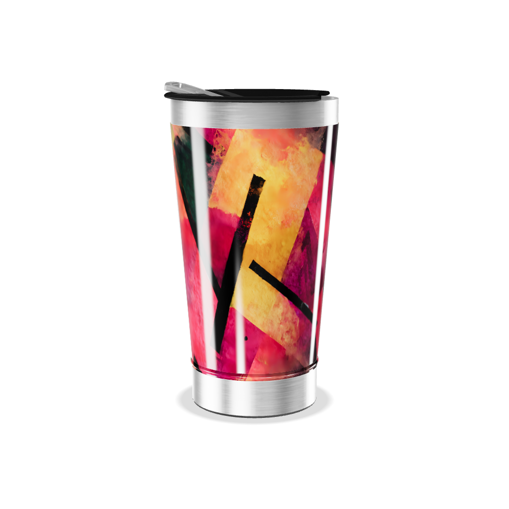 Copo Térmico - Aço Pintura Abstrata