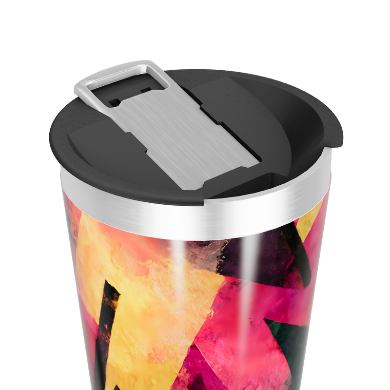 Copo Térmico - Aço Pintura Abstrata