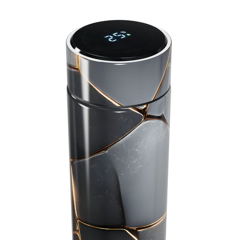 Garrafa Térmica Touch - Design Marmorizado Cinza