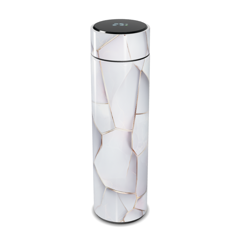 Garrafa Térmica Touch - Mármore Branco Digital